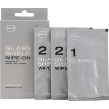 Meks Nasiol Glasshield Wipe On Araç Nano Yağmur Kaydırıcı ve Su Itici Mendil 1 Yıl Etkili Cam Bakımı, Ca
