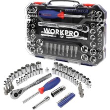 Meks Workpro WP202566 1/4'’ 3/8’’ Metrik/inç 63 Parça Cr-V Profesyonel Lokma Takımı