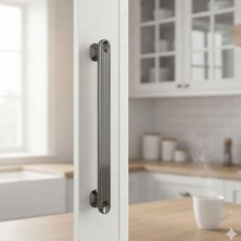 Meks Özen Füme Çekmece Kulp 160 mm Dolap Çekmece Şık Tasarım Dayanıklı Metal Kulplar Modern Stil