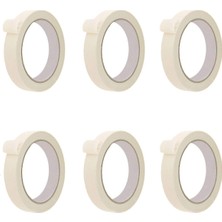 Meks Tify 6 Adet Maskeleme Bandı Boya Bandı 18MM x 25 Metre Kağıt Bant