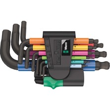 Meks Wera 05133164001 950/9 Hex-Plus Multicolour 2 L Anahtar Seti, Metrik, Blacklaser, 9 Parça
