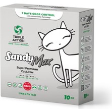 Meks Sandy Max Super Premium Aktif Karbonlu Topaklanan Kokusuz Kedi Kumu 10KG