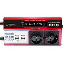 Meks Buffer® 12V 2000W Modifiye Sinüs Inverter Araç ve Güneş Enerjisi Uyumlu, Çift Usb, Çift Priz ve Çak