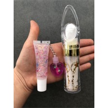 Meks Kalpli Dudak Parlatıcısı ve Vücut Simi Seti Lip Gloss Lip Balm Lip Oil Shiny