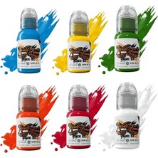 Mey İthalat Simple Color 6'lı Dövme Boyası Seti - World Famous Ink Dövme Boyası - 1OZ/30ML