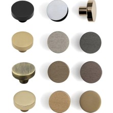 Meks System 1910 Tek Delikli Düğme Kulp Fırçalı Bronze Renk Çap 38 mm Çok Renkli