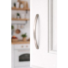 Meks 5'li Paket 688/160/02 Inox Alüminyum Kulp | 160 mm Aks Aralığı | Modern Inox Dolap & Çekmece Kulpu