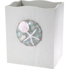 Meks Avanti Linens - Çöp Sepeti, Dekoratif Çöp Kovası, Plajdan Esinlenen Banyo Aksesuarları (Seaglass Ko