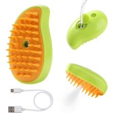 Meks Kyrotech 3'ü 1 Arada Buharlı Silikon Şarjlı Kedi Köpek Fırçası Çok Işlevli Tüy Fırçası Masaj, Kendi