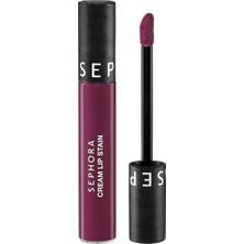 Meks Sephora Cream Lip Stain – Bulaşmayan Kadife Bitişli Ruj - Mat Likit Ruj, 16 Cherry Nectar