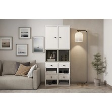Vivense Zara Minimalist Blok Raflı Çekmeceli Salon Konsolu Pnr Ktp 1103