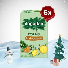 Meks Dogadan Yılbaşı Paketi Yeşil Çay Açai Ananaslı Bardak Poşet Çay x 6