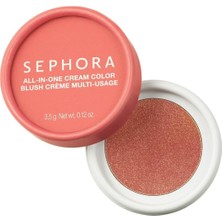 Meks Sephora All-In-One Cream Color - Doğal ve Sağlıklı Parlaklık Etkisi Veren Krem Allık, 02 Tangy Grap