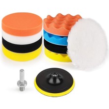 Meks Telvesse Pasta Cila Polisaj Parlatma Pedi Seti 115MM 11 Parça Oto Parlatıcı Pedleri Otomotiv Parlat