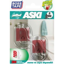 Meks Boss Tape Seffaf Plastik Yapiskanli Çift Küçük Aski, 3 Metre Boyut