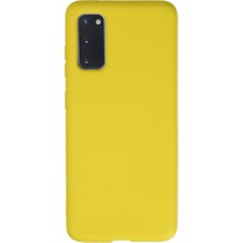 Bezos Galaxy S20 Kılıf Nano Içi Kadife Silikon - Sarı