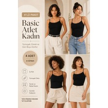 Loule Kadın Ip Askılı & Dantel Detaylı Viskon 4 Adet Atlet