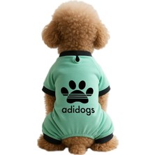 Mey İthalat Kedi ve Köpek Kıyafeti & Elbisesi Mint 4 Bacak Tulum Adidogs Yeşil S