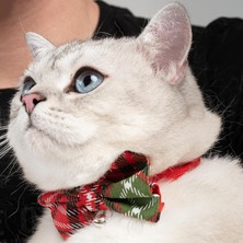 Mey İthalat Ayarlanabilir Yeni Yıl Papyonlu Kedi Tasması (Çınçınlı)
