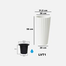Serinova Lilyum Vazo Saksı 1 No Beyaz (8'li Paket)