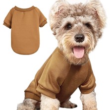 Mey İthalat Küçük Köpekler Için Yavru Kazak Giysileri Sıcak Tutan Kış Kedi Giysileri Evcil Hayvan Sweatshirt Triko Köpek Yavru Kedi Giysileri, Kahve, X-Small