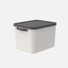 Rotho Mythen Kapaklı Saklama Kutusu Beyaz 55 Litre (3'li Paket)