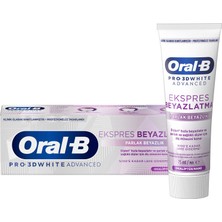 Oral-B  3D White Advenced Ekspres Beyazlatıcı Parlak Diş Macunu 75 ml (7'li Paket)