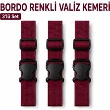 Trink Çanta Valiz Kemeri ve Bavul Kemeri  * 3 Adet * Bordo