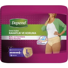 Depend Emici Külot Kadın Büyük Eko Paket 16'lı (8'li Paket)