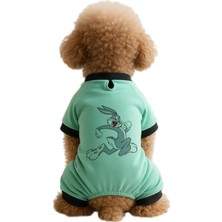 Mey İthalat Kedi ve Köpek Kıyafeti & Elbisesi Mint 4 Bacak Tulum Bugs Bunny Yeşil S
