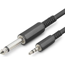 Uslucan Alışveriş 6.35MM To 3.5mm Gitar Kablosu 3 M - Siyah HDX1077