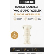AGK Esquero Kablo Kanallı PVC Süpürgelik İç Köşe Aparatı 6.66 cm Çınar California ESQ603 2 Adet