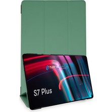 Alvera Galaxy T970 Tab S7 Plus 12.4 Kılıf Tablet Smart Kılıf - Koyu Yeşil