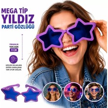 Uslucan Alışveriş Mega Tip Yıldız Parti Gözlüğü Mor Renk