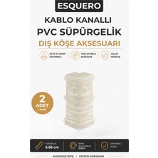 AGK Esquero Kablo Kanallı PVC Süpürgelik Dış Köşe Aparatı 6.66 cm Çınar California ESQ603 2 Adet