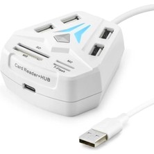 Uslucan Alışveriş USB Combo Hub Kart Okuyucu 8 Port Beyaz A068W
