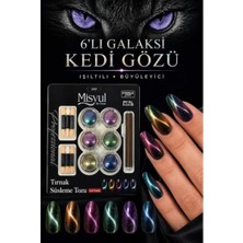 Ocean Misyul 6'lı Galaksi Kedi Gözü Oje Etkisi Cat Eye Toz Seti Mıknatıs Hediyeli Manyetik Nail Art Süsleme Kiti