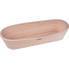 Mey İthalat Bambum Puder Oval Ekmek Mayalama Sepeti, 35 Cm, Doğal Rattan
