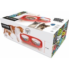 Mey İthalat M-Pets Altitude Urban Style 2'li Mama Kabı Standı Red & Multicolor