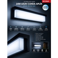 Econa 24W Beyaz Uzun Cunda LED Duvar Aplik,modern Şık Dış Mekan ve Iç Mekan Aydınlatma,duvar Lambası,kapı Girişi, Çok Şık Bahçe Duvar LED APLIK,6500K