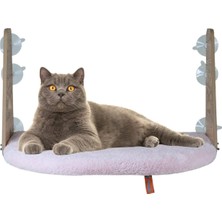 Mey İthalat Pugalo Cam Yatağı Vantuzlu Kedi Cam Yatağı Pugalo Vantuzlu Yatak (Pembe)