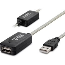 Uslucan Alışveriş USB Uzatma Kablosu 20 M - Silver Siyah HDX7515