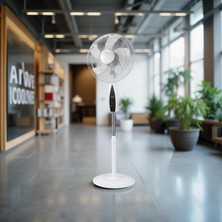 Dlc FS-K40BR Ayaklı Zaman Ayarlı Uzaktan Kumandalı Vantilatör 50 Watt Beyaz (2'li Paket)