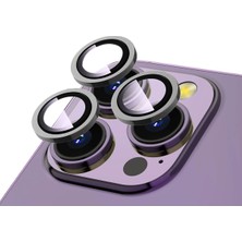 Teknook iPhone 15 Pro Max Zore Cl-12 Premium Safir Parmak Izi Bırakmayan Anti-Reflective Kamera Lens Koruyucu - Koyu Gri