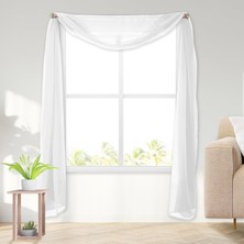 Mey İthalat Wpm Beyaz Zarafet Şeffaf Eşarp Saçaklı 96,52 cm x 548,56 cm Uzunluğunda