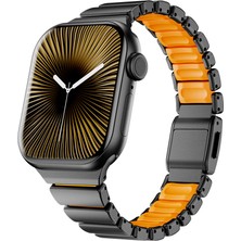 Teknook Watch 10 42MM Zore KRD-149 Metal Silikon Kordon - Siyah-Turuncu