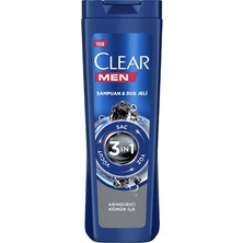 Clear Men 3ın1 Şampuan&duş Jeli 350 ml Deep Clean (3'li Paket)