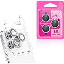 Teknook iPhone 16 Pro Max Zore Cl-06 Kamera Lens Koruyucu - Gümüş