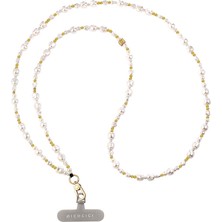Teknook Picocici Metal Pearl Telefon Boyun Askı Ipi 1.2 Metre - Beyaz-Gold