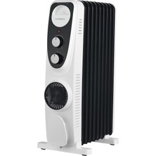 Mey İthalat Luxell LUX09-FP-BW 9 Dilim 2400 Watt Turbo Fanlı Yağlı Radyatör
